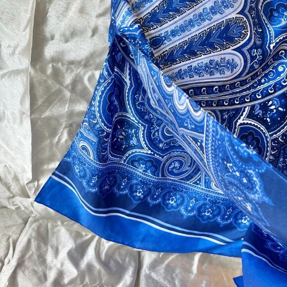 Lauren Ralph Lauren Women's Paisley Caftan Blue & White  M - Picture 5 of 10